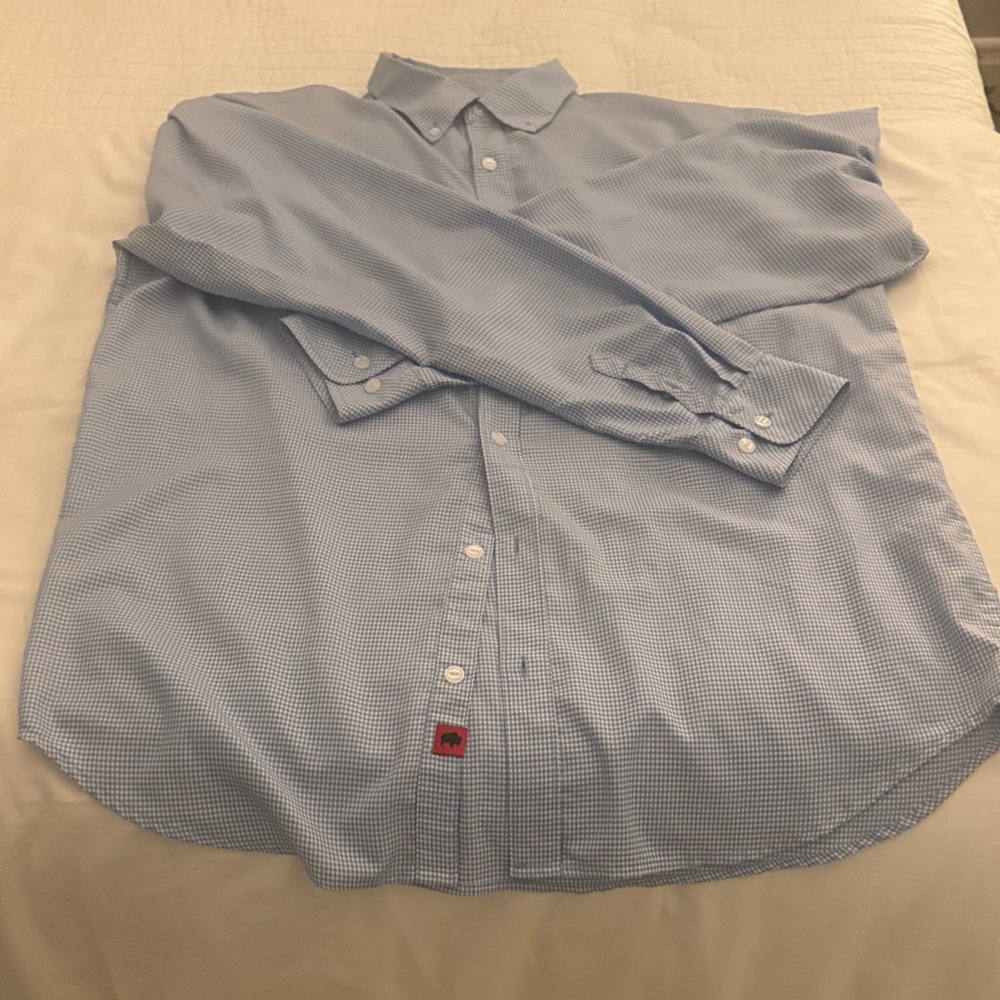 Mountain Khakis Light Blue Checkered Dress Shirt